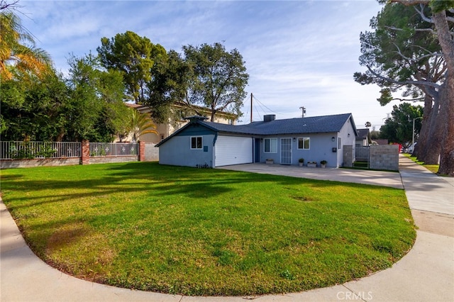 exterior space with a garage