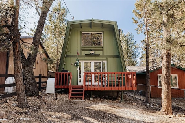 396 Kern Ave, Sugarloaf, CA 92386 - rear view of house featuring a wooden deck