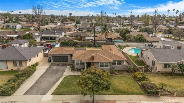 aerial view featuring a residential view