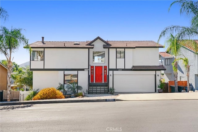 view of front of property featuring a garage