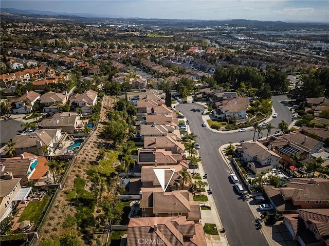 aerial view with a residential view