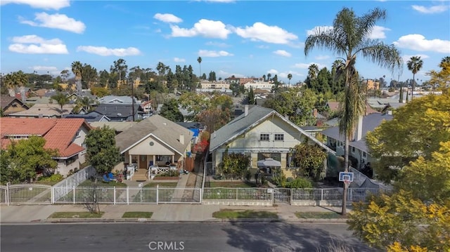 bird's eye view with a residential view