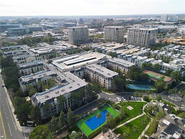 aerial view featuring a city view