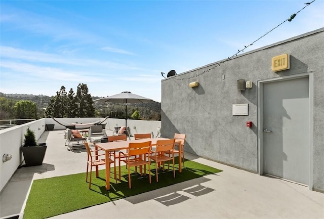 view of patio / terrace with outdoor lounge area and outdoor dining space