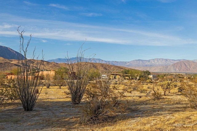 view of mountain feature featuring a rural view