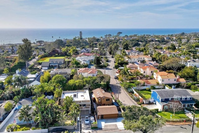 bird's eye view with a water view and a residential view