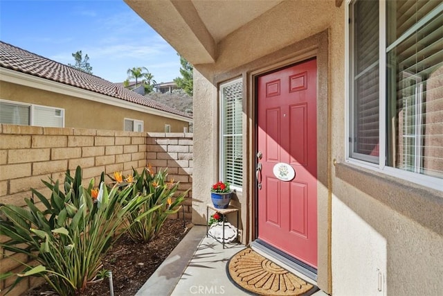 view of doorway to property