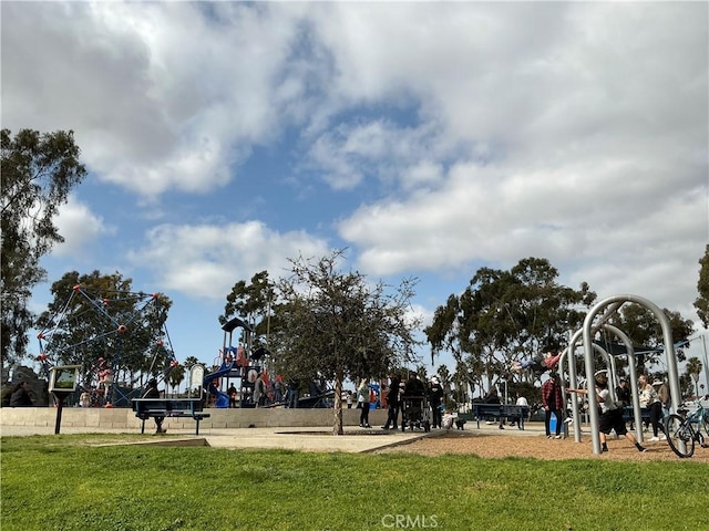 community play area featuring a yard