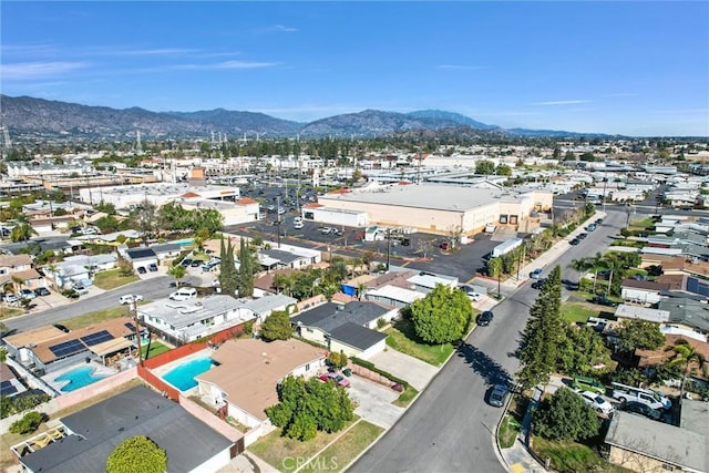 aerial view with a mountain view