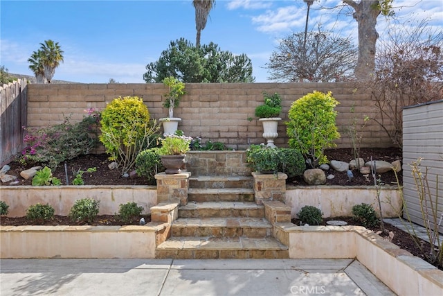 view of yard with fence