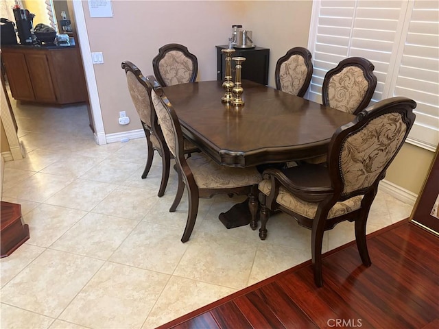 view of tiled dining area