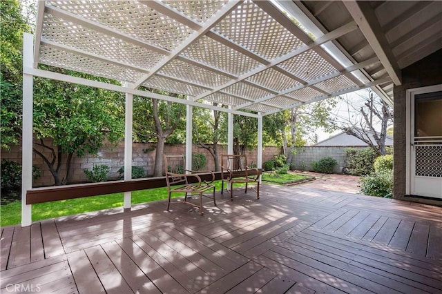 deck with a pergola