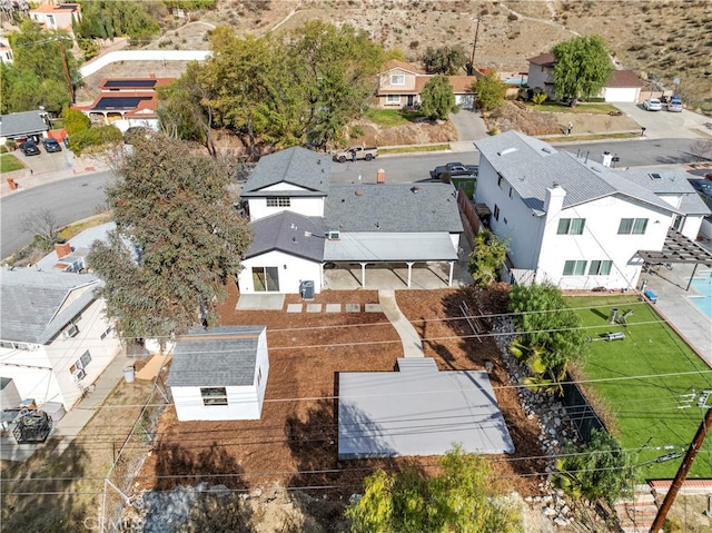 bird's eye view with a residential view