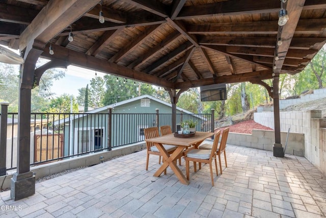 view of patio / terrace with a gazebo