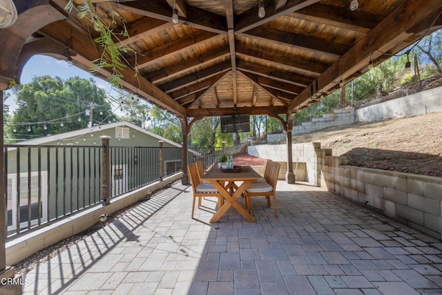 view of patio with a gazebo