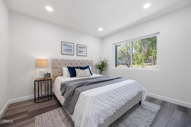 bedroom featuring dark wood-type flooring