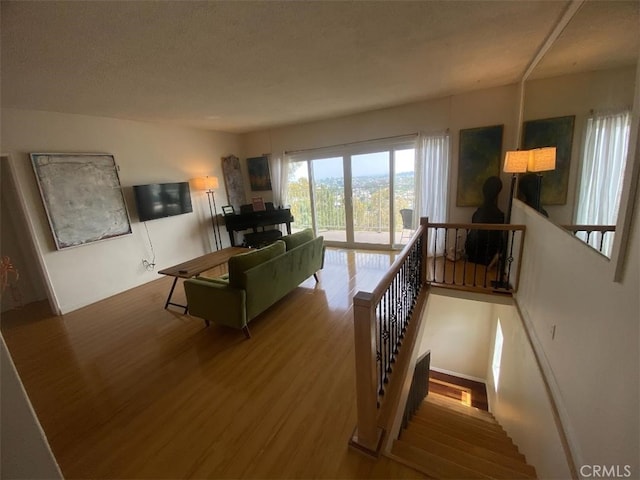 living area featuring wood finished floors