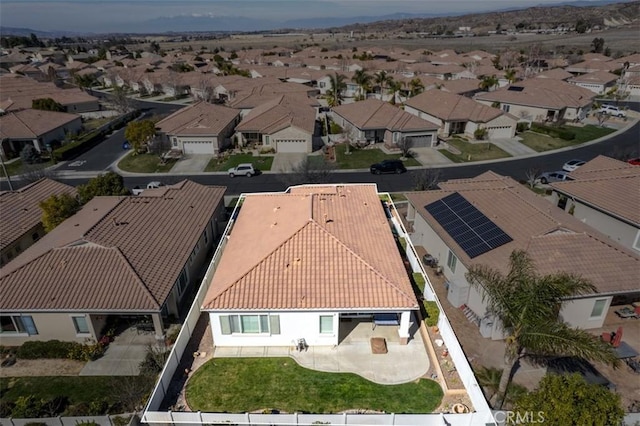 aerial view with a residential view