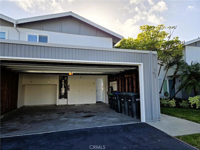 view of garage