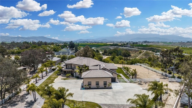 bird's eye view featuring a mountain view