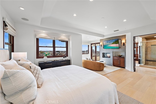 2907 Cliff Dr, Newport Beach, CA 92663 - bedroom with wood finished floors, recessed lighting, and a raised ceiling