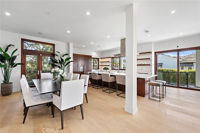 2907 Cliff Dr, Newport Beach, CA 92663 - dining space featuring plenty of natural light, recessed lighting, and light wood finished floors