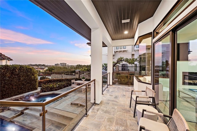 2907 Cliff Dr, Newport Beach, CA 92663 - balcony featuring an in-ground hot tub