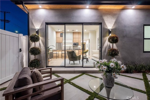 18848 Collins St, Tarzana, CA 91356 - view of patio with fence and a sink