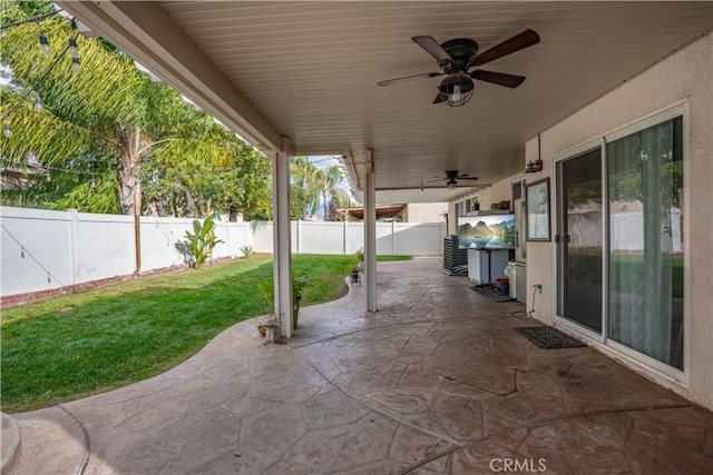 view of patio / terrace with ceiling fan