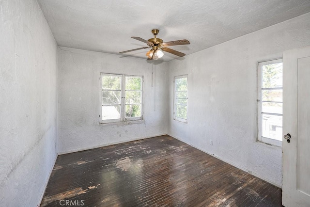 1314 E Harvard St, Glendale, CA 91205 - spare room with wood-type flooring, a ceiling fan, and a textured wall