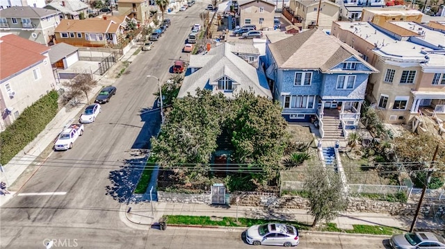 drone / aerial view with a residential view