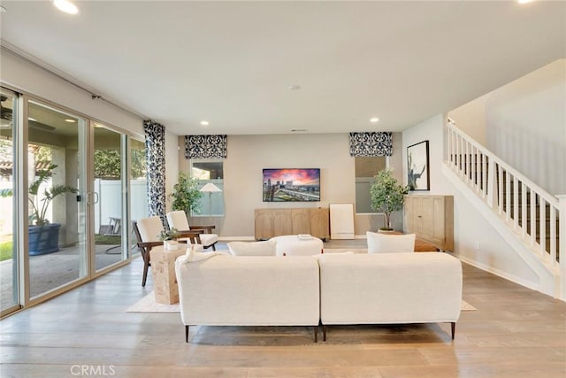 living room featuring hardwood / wood-style flooring