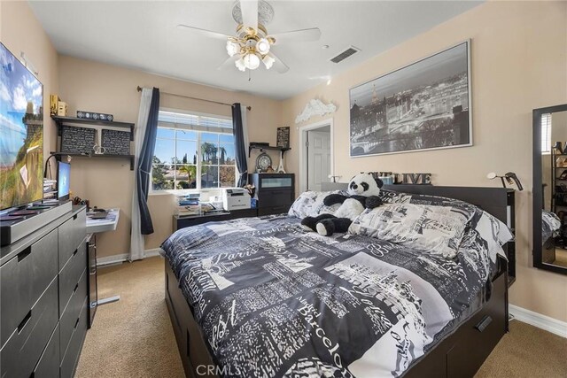 2503 N San Miguel Dr, Orange, CA 92867 - bedroom featuring carpet, baseboards, and ceiling fan