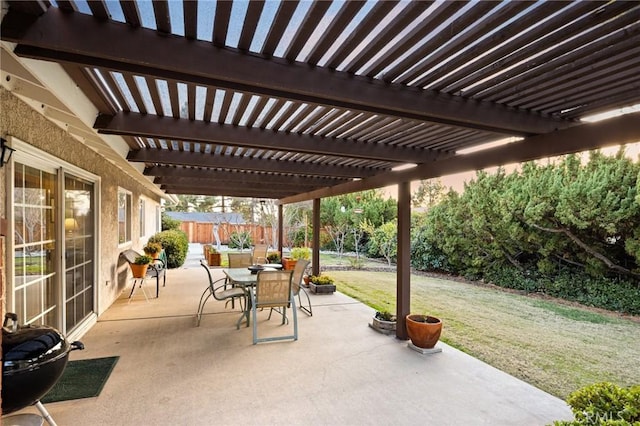 view of patio / terrace featuring a pergola