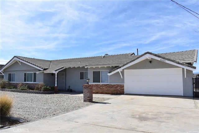 single story home with a garage