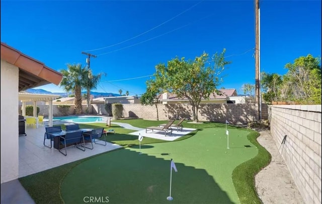 view of home's community with a patio and a swimming pool