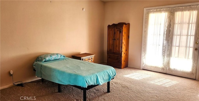 bedroom with carpet floors