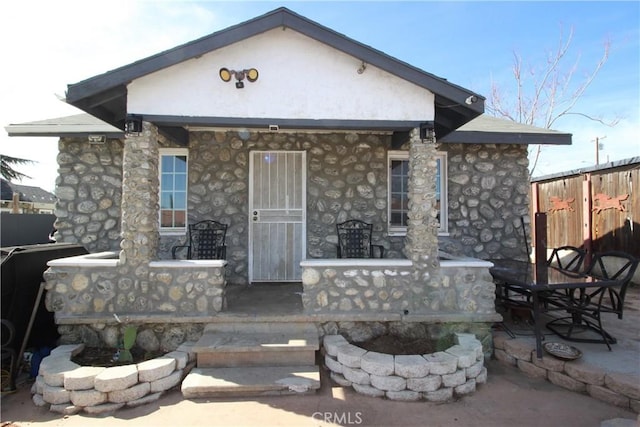 exterior space featuring a porch