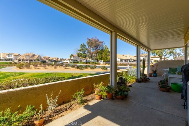 view of patio featuring a residential view