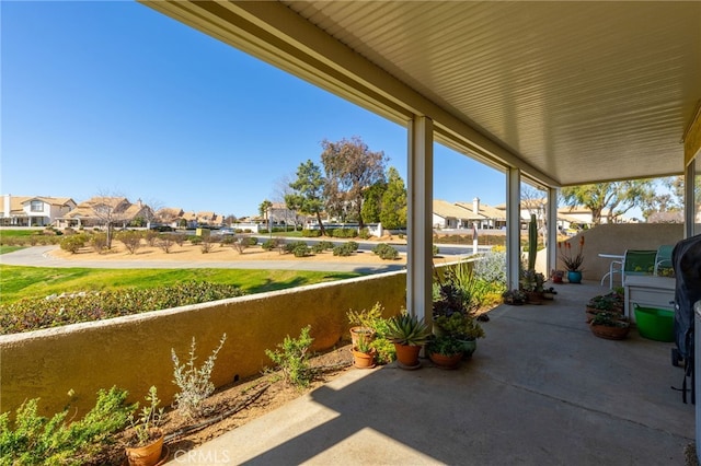view of patio featuring a residential view