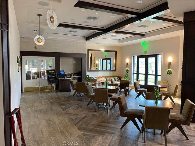 community lobby with visible vents