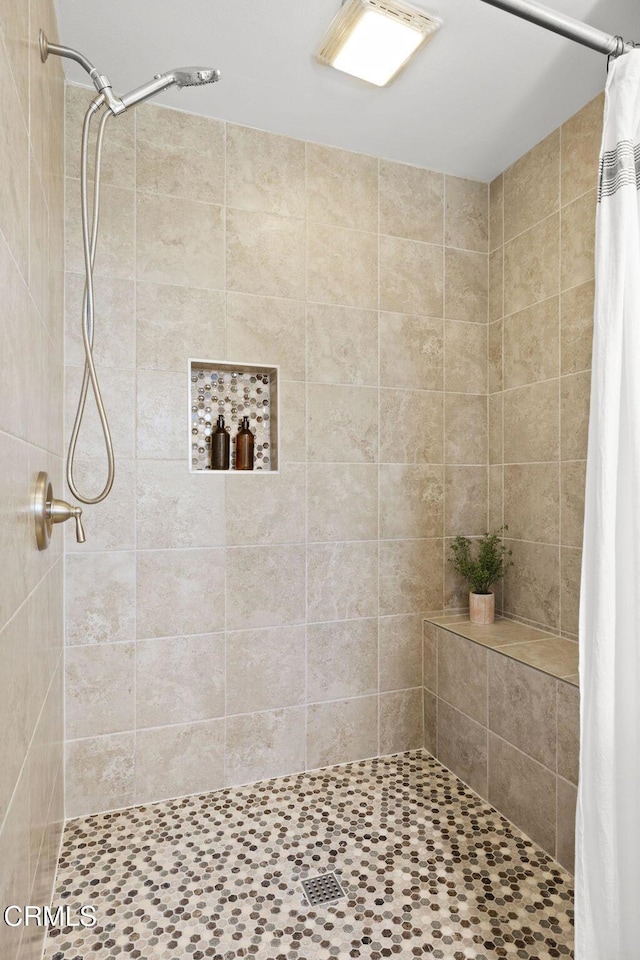 full bathroom featuring a shower stall