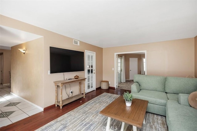 living room featuring hardwood / wood-style floors