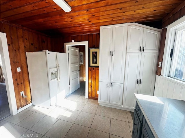 505 N Dr, Lebec, CA 93243 - bathroom featuring wooden walls, wooden ceiling, and tile patterned flooring
