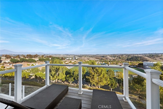 balcony with a mountain view