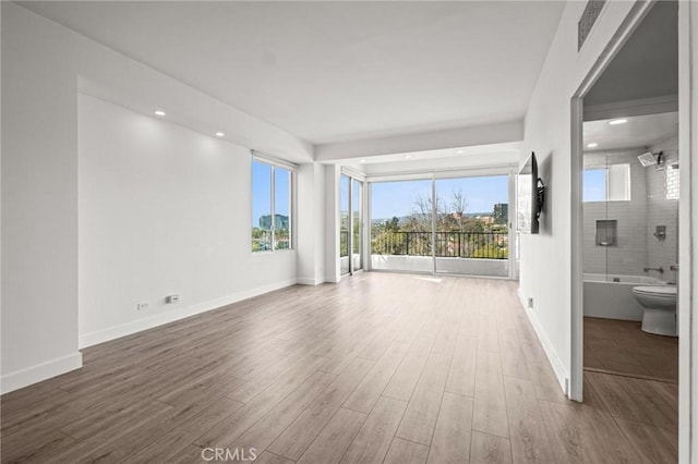 interior space featuring plenty of natural light and wood-type flooring