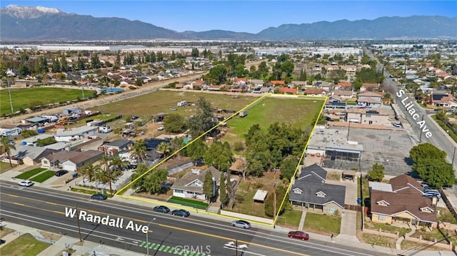 aerial view featuring a mountain view