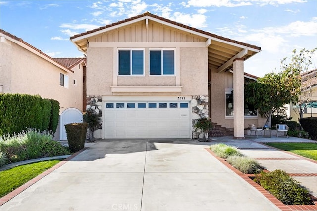 view of property featuring a garage