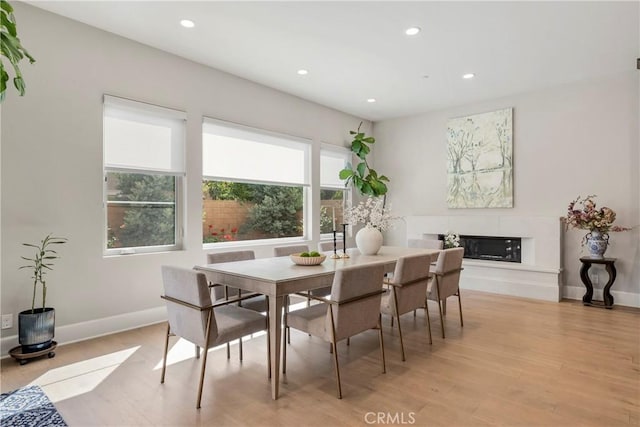 dining room with light hardwood / wood-style flooring