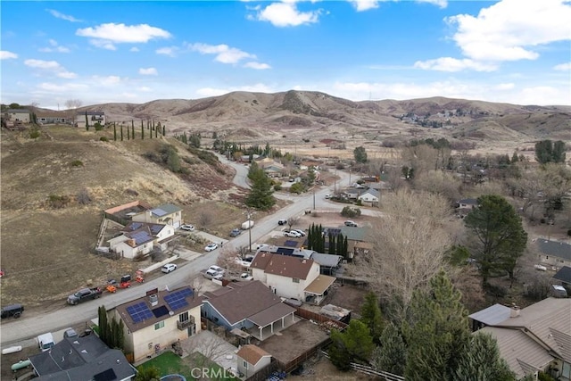 aerial view with a mountain view